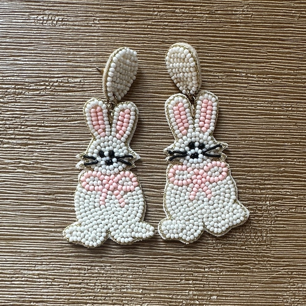 Beaded Bunny Earrings